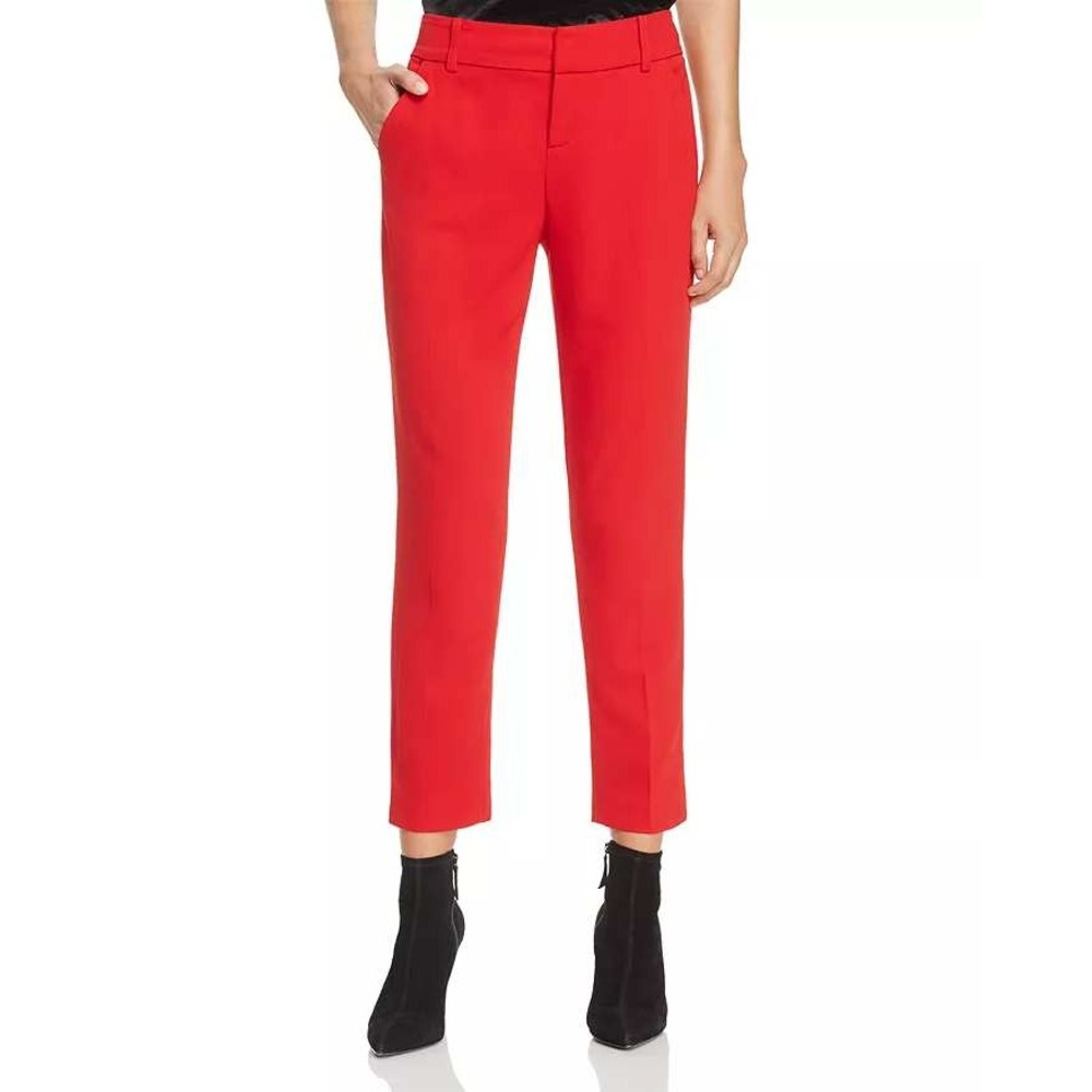 Alice + Olivia Ruby Red Stacey Slim Ankle Pants Trouser Tomato Girl Size 4